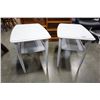 Image 2 : PAIR OF WHITE PAINTED ENDTABLES - 18 INCHES WIDE X 28 DEEP X 22 TALL