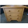 Image 2 : Pine 3 drawer nightstand - 27.5 inches wide X 17.5 deep X 26 tall