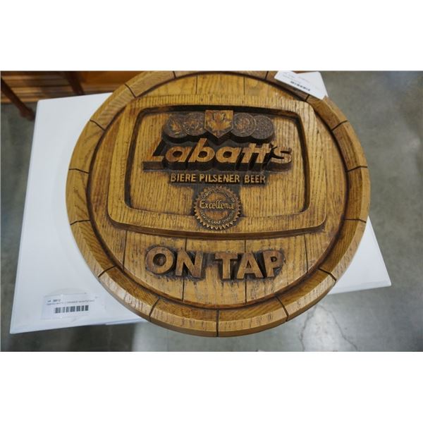 Labatt beer faux wood sign