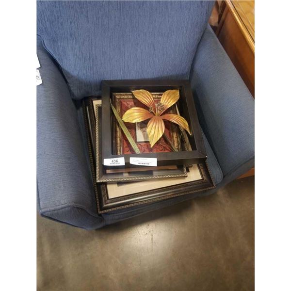 Lot of frame pictures and frame the metal flower