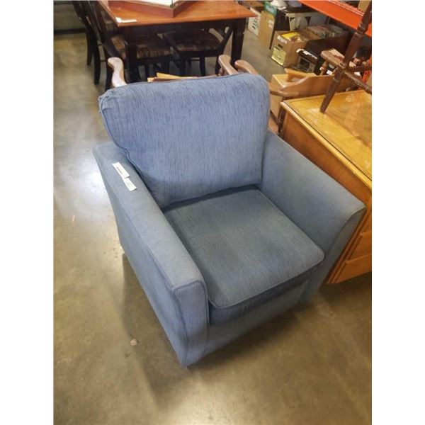 BLUE SWIVEL ARMCHAIR