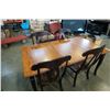 Image 2 : Dining table with leaf and 4 chairs - 55 inches long x 39 x 30 tall with 12 inch leaf