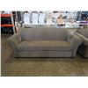 Image 2 : GREEN UPHOLSTERED STYLUS SOFA AND LOVESEAT - sofa 90 inches wide, loveseat 68 inches wide