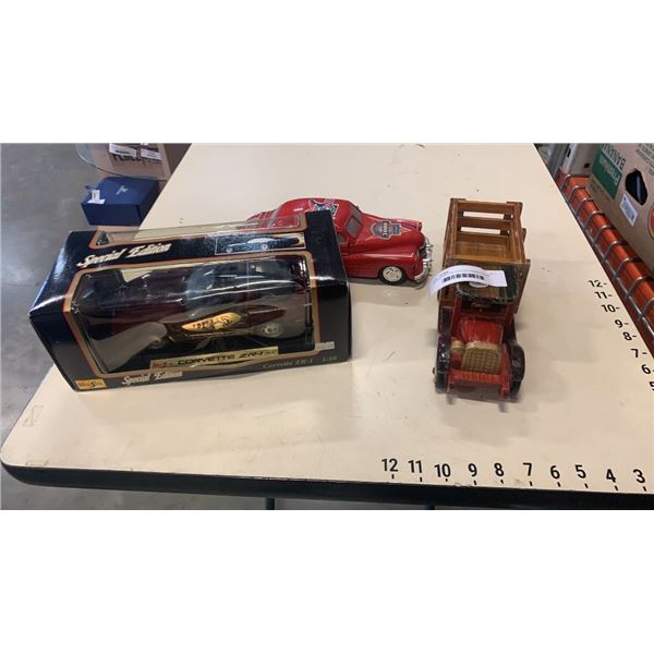 MAISTO SPECIAL EDITION CORVETTE DIE CAST AND WOOD TRUCK AND CAR