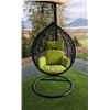 Image 1 : BRAND NEW RATTAN OUTDOOR GREEN TEAR DROP HANGING EGG CHAIR RETAIL $1249 W/  UV AND WATER RESISTANT W