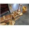 Image 3 : Lot of wooden Collectibles including Butler style 728 magazine rack