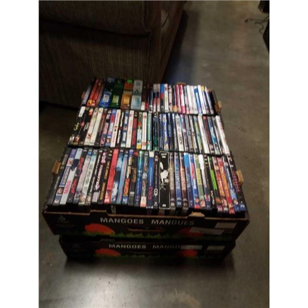 Tray of DVD and DVD sets