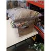 Image 1 : Box of leather shoes and two large curtains