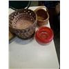 Image 7 : Wicker vanity mirror, wicker baskets German bowl and pictures