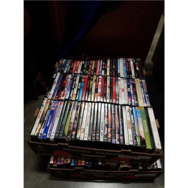 Tray of DVD and DVD sets