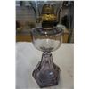Image 2 : AMETHYST GLASS OIL LAMP AND YELLOW GLASS OIL LAMP