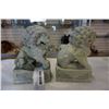 Image 2 : 2 HAND CARVED STONE FOO DOG FIGURES 7 INCHES TALL