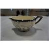 Image 9 : OLD SILVER LUSTRE SILVER OVERLAY HAND PAINTED CHINA TEAPOT, CRAM AND SUGAR AND PLATTER