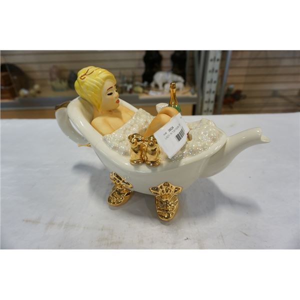 LADY IN TUB FIGURAL TEAPOT