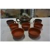 Image 10 : 3 PIECES OF ART GLASS AND CERAMIC TEA SET