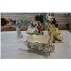 Image 1 : Classic gallery figure, porcelain wheelbarrow with lady and dog figure