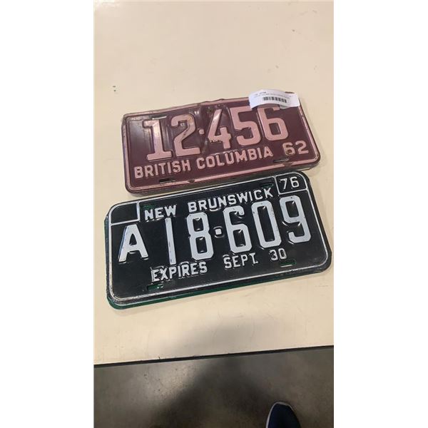 LOT OF 60s AND 70s BC LICENSE PLATES