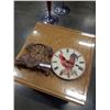 Image 1 : Porcelain mantel clock and red rooster clock