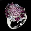 Image 2 : Natural Stunning Rhodolite Garnet & Tanzanite Ring