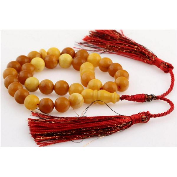 Natural Amber Islamic Prayer 33 Beads Tasbih