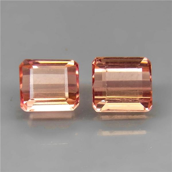 Natural Padparadscha Tourmaline Pair - Untreated