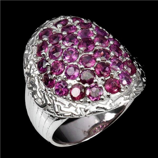 Natural Stunning Rhodolite Garnet Ring