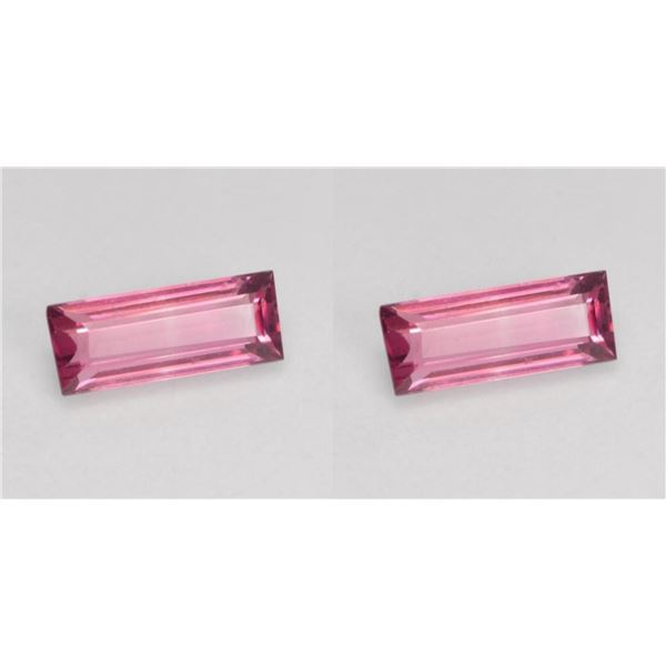 Natural Baguette Pink Tourmaline Pair - VVS