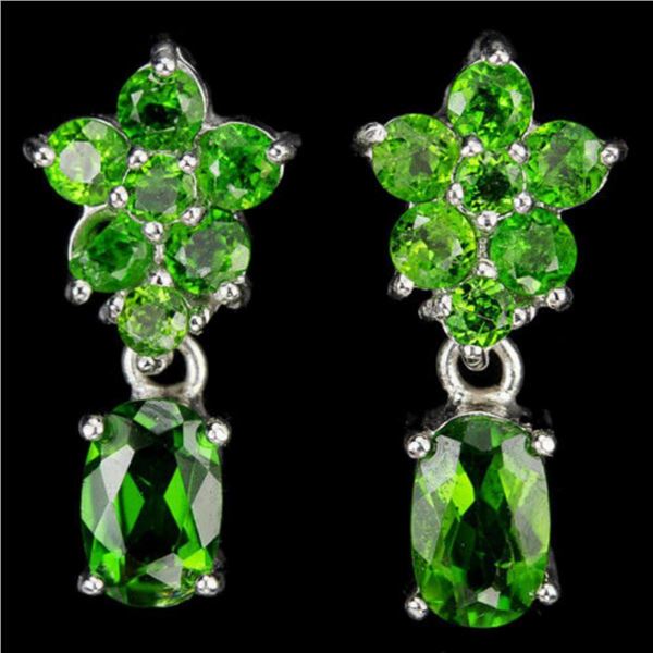 NATURAL GREEN CHROME DIOPSIDE Earrings