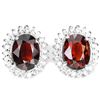 Image 1 : Natural Rhodolite Garnet & CZ Earrings