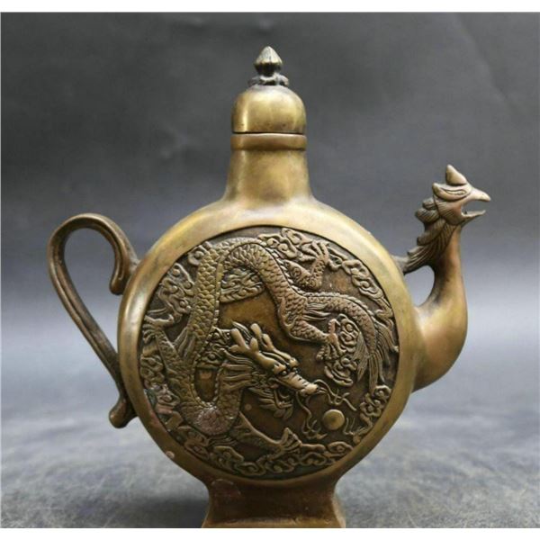 Antique Chinese  Auspicious Dragon & Phoenix Pot