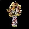 Image 1 : Natural Tourmaline AMETHYST & RH-GARNET Brooch