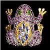 Image 2 : Natural Tanzanite Ch-Diopside & Rhodolite Ring