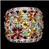 Image 1 : Natural Sapphire Citrine Emerald Rhodolite Ring
