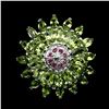 Image 1 : Natural Top Rich Green Peridot Ruby Ring