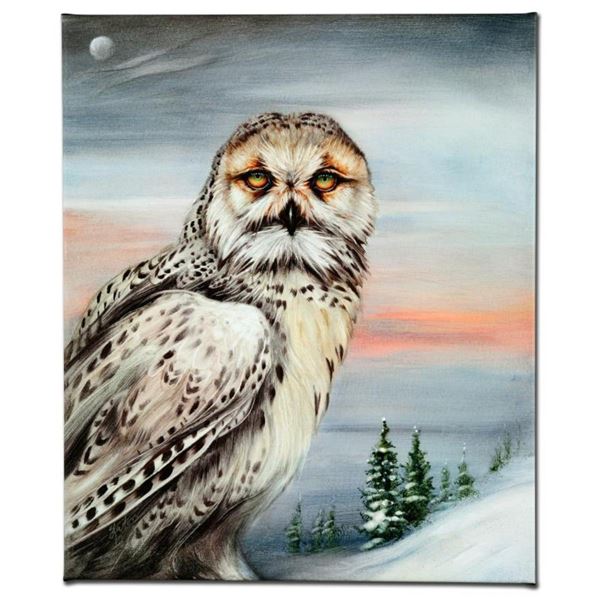 "Snow Owl in Alaska" Limited Edition Giclee on Canvas by Martin Katon, Numbered and Hand Signed. Thi