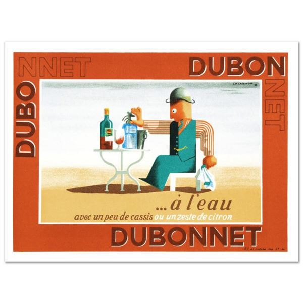 RE Society, "Dubonnet.A Leau" Hand Pulled Lithograph, Image Originally by A.M. Cassandra. Includes L