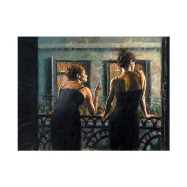 Fabian Perez, "Cenisientas Of/Night" Hand Textured Limited Edition Giclee on Board. Hand Signed and 