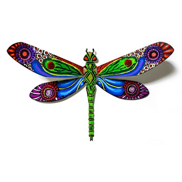 Patricia Govezensky- Original Painting on Cutout Steel "Dragonfly XCIV"