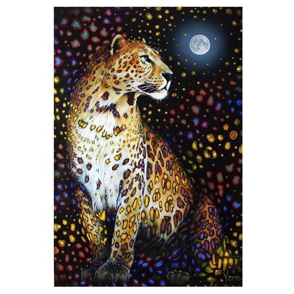 Vera V. Goncharenko- Original Giclee on Canvas "Looking At The Moon"