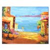 Image 1 : Elliot Fallas, "On the Terrace" Original Oil Painting on Canvas, Hand Signed with Letter of Authenti