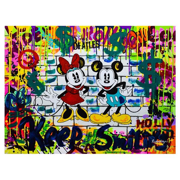 Nastya Rovenskaya- Mixed Media  Mickey & Minnie 