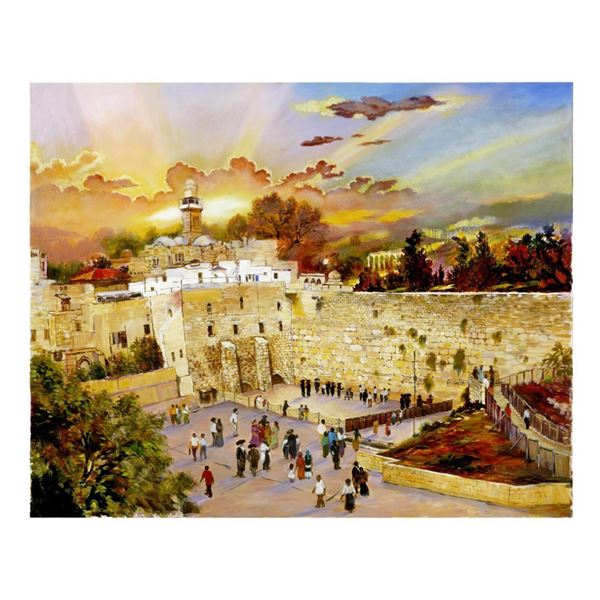 Zina Rothman- Original Mixed Media on Canvas "Sunrise on the Kotel "