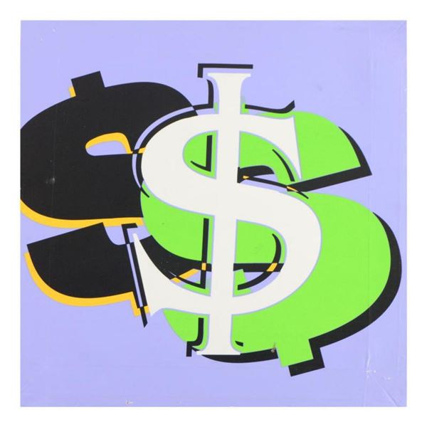 Steve Kaufman (1960-2010) "Dollar Sign (Purple)" Limited Edition Hand Pulled Silkscreen on Canvas, N
