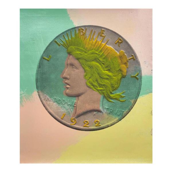 Steve Kaufman (1960-2010) "1922 Liberty Peace Dollar" Hand Signed and Numbered Limited Edition Hand 