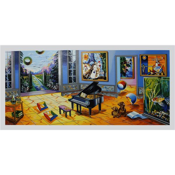 Alexander Astahov- Original Serigraph on Paper "BLACK PIANO"