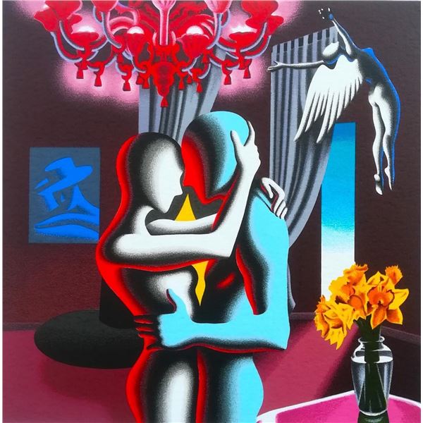 Mark Kostabi "Embracing The Future" Original Serigraph