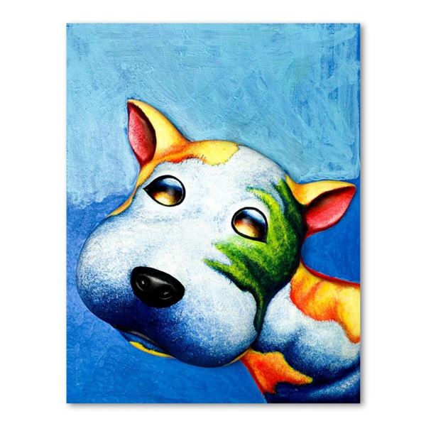 Wang, "Buster" Hand Painted Limited Edition Bas Relief Sculpture, Numbered 7/99, Hand Signed and Let