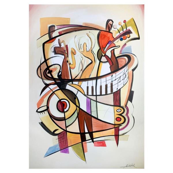 Alfred Gockel, "Jam Session" Hand Signed Limited Edition on Canvas with Letter of Authenticity.