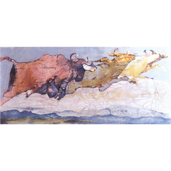 Edwin Salomon- Original Serigraph "Stampede"