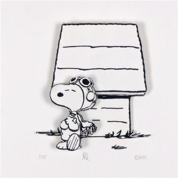 Peanuts, "Hero" Hand Numbered Limited Edition 3D Decoupage with Certificate of Authenticity.